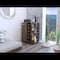 Tuhome Bar Cart Two External Shelves, Four Casters, Six Built-in Wine Rack, Single Door Cabinet Dark Walnut MLA4438 - alternate 7